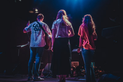 Group singing on stage